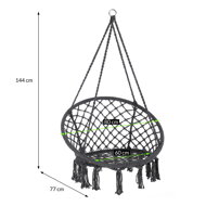 Závesné kreslo BOHO, Ø61cm, antracitová